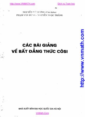 Ebook các bài giảng về bất đẳng thức cô si môn toán của thầy nguyễn vũ lương