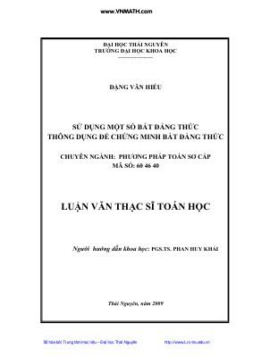 Ebok sử dụng một số bất đẳng thức thông dụng để chứng minh bất đẳng thức của đặng văn hiếu