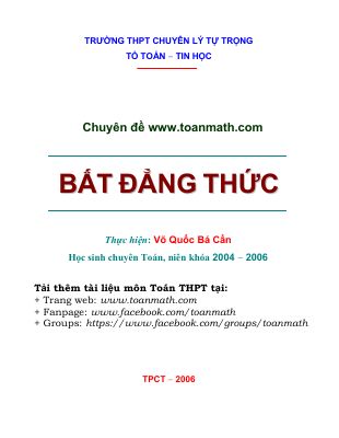 Chuyên đề bất đẳng thức  Võ Quốc Bá Cẩn