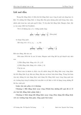 Chuyên đề bất đẳng thức xoay vòng  Nguyễn Văn Cương
