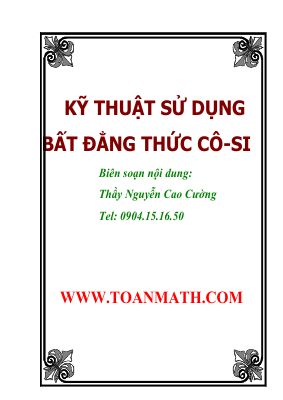Kĩ thuật sử dụng bất đẳng thức Cô-si  Nguyễn Cao Cường