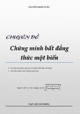 Chuyên đề chứng minh bất đẳng thức một biến  Nguyễn Minh Tuấn
