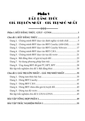 Phân dạng và bài tập bất đẳng thức, GTLN  GTNN  Trần Quốc Nghĩa