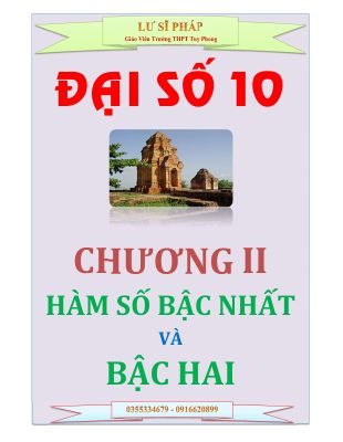 Tài liệu học tập hàm số bậc nhất và bậc hai  Lư Sĩ Pháp