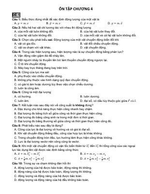 Ôn tập Động lượng lớp 10 THPT Marie Curie