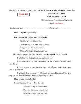 Đề thi học kỳ 2 môn Văn lớp 11 chọn lọc