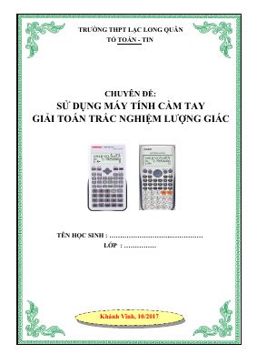 Sử dụng máy tính cầm tay giải nhanh trắc nghiệm lượng giác  Trần Anh Khoa