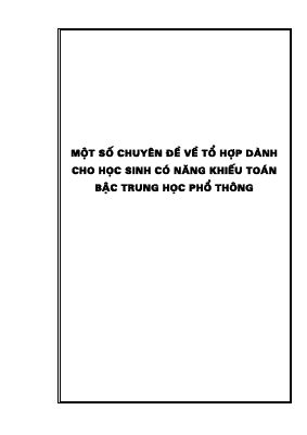 Ebook một số chuyên đề về tổ hợp dành cho học sinh có năng khiếu toán bậc trung học phổ thông