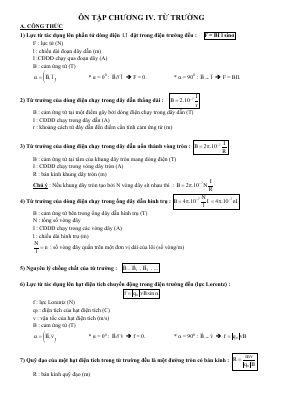 Ôn tập Từ trường lớp 11 THPT Marie Curie