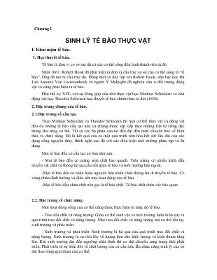 Lý thuyết Sinh lý tế bào thực vật lớp 11 đầy đủ