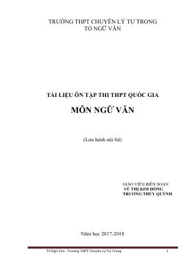 Tài liệu ôn tập THPT quốc gia môn Văn năm 2017 - 2018 THPT chuyên Lý Tự Trọng chi tiết