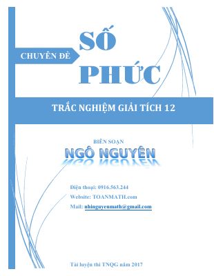 Chuyên đề trắc nghiệm số phức Ngô Nguyên