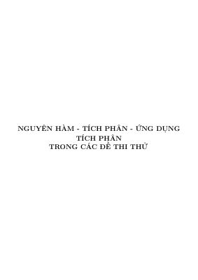 Nguyên hàm  tích phân và ứng dụng trong các đề thi thử THPT QG môn Toán