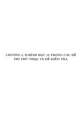 Khối đa diện, nón trụ cầu trong các đề thi thử THPTQG môn Toán