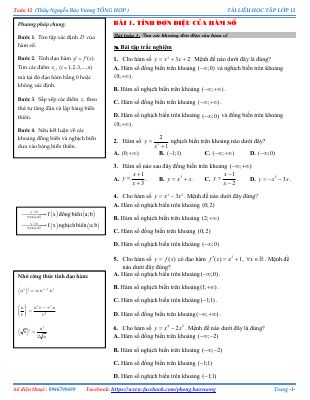 Chuyên đề trắc nghiệm hàm số (2019) Nguyễn Bảo Vương