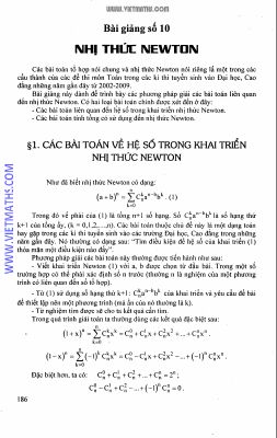 Bài tập có đáp án chi tiết về nhị thức niu tơn trong đề thi đại học môn toán