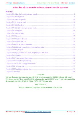 Toàn cảnh đề thi học sinh giỏi vòng 1 các tỉnh thành trên toàn quốc năm học 2018-2019 phiên bản word