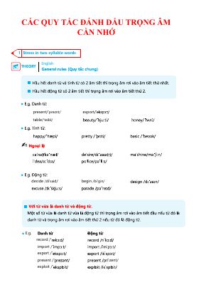Ebook các quy tắc đánh dấu trọng âm cần nhớ