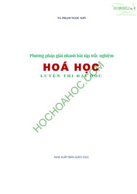 Bài tập trắc nghiệm có đáp án chi tiết trong đề thi đại học môn hóa học của thầy phạm ngọc sơn