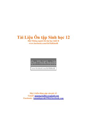 Tài liệu ôn tập sinh học 12