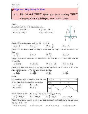 Đề thi thử Toán THPT quốc gia 2019 THPT chuyên KHTN  Hà Nội