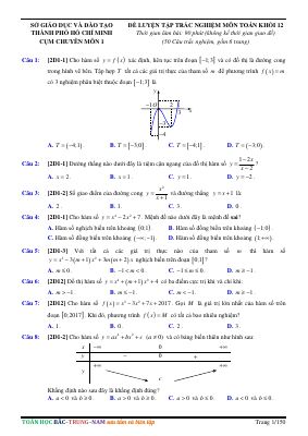 Đề thi thử THPT quốc gia 2017 môn Toán sở TP HCM (Cụm chuyên môn I)