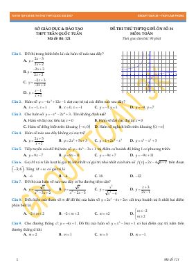 Đề thi thử THPT quốc gia môn Toán năm 2017 THPT trần quốc tuấn mã 121