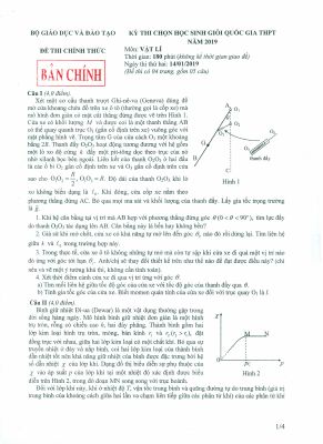 Đề thi học sinh giỏi THPT quốc gia môn Vật lý năm 2019 chi tiết