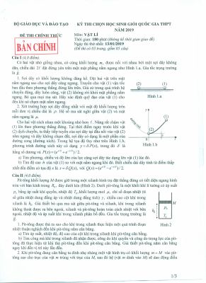 Đề thi học sinh giỏi THPT quốc gia môn Vật lý năm 2019 chọn lọc