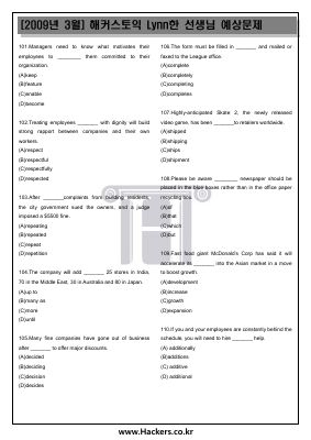 Đề thi thử toeic môn tiếng anh của ms hoa toeic mã 10
