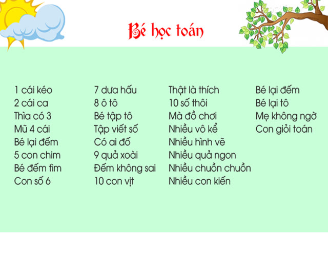 Bé học toán