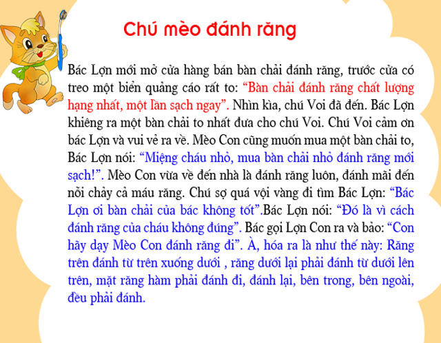 Bộ tranh ảnh: Chú mèo đánh răng