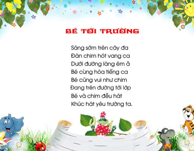 Ngôn ngữ-Giọng đọc-Thơ-Chị Nhung-bé tới trường