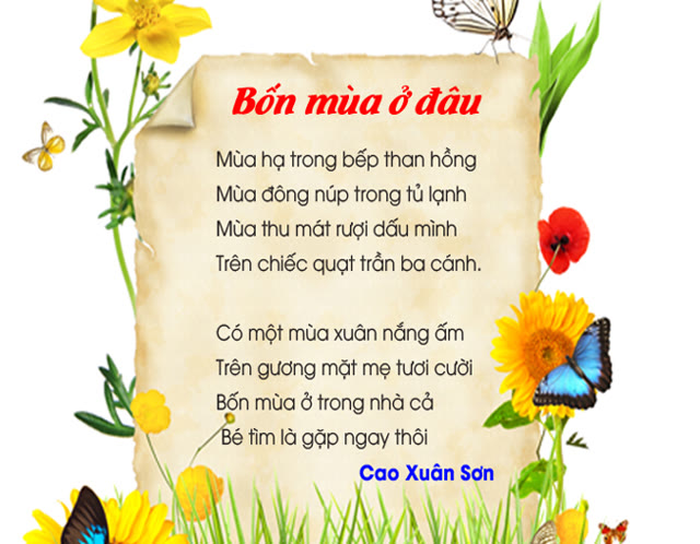 Ngôn ngữ-Giọng đọc-Thơ-Chị Nhung-bốn mùa ở đâu