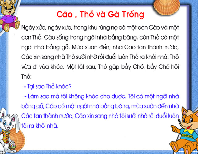 Bộ tranh ảnh: Cáo, thỏ và gà trống