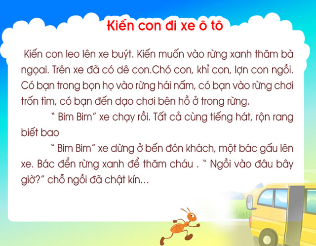 Bộ tranh ảnh: Kiến con đi ô tô