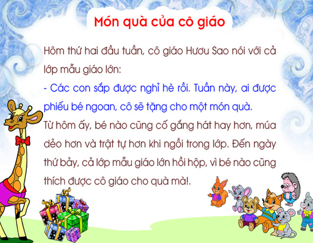 Bộ tranh ảnh: Món quà của cô giáo