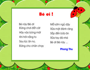 Ngôn ngữ-Giọng đọc-Thơ-Chị Nhung-bé ơi