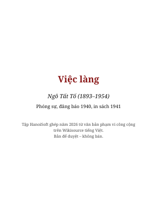 Việc làng (Ngô Tất Tố)