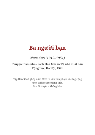 Ba người bạn (Nam Cao)