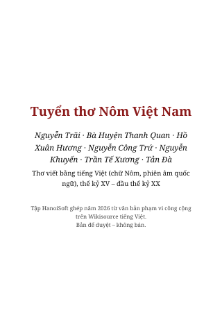 Tuyển thơ Nôm Việt Nam (thế kỷ XV – đầu thế kỷ XX)